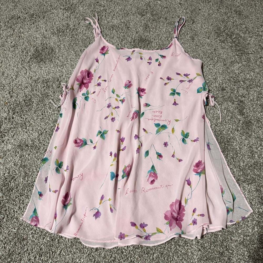Vintage Alexandra Nicole Pink Floral Nightgown, Rose Print, Size 1X